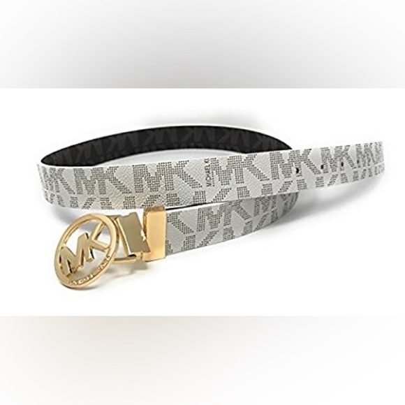 Michael Kors Gold Logo White Belt New without tags!! - Picture 3 of 8
